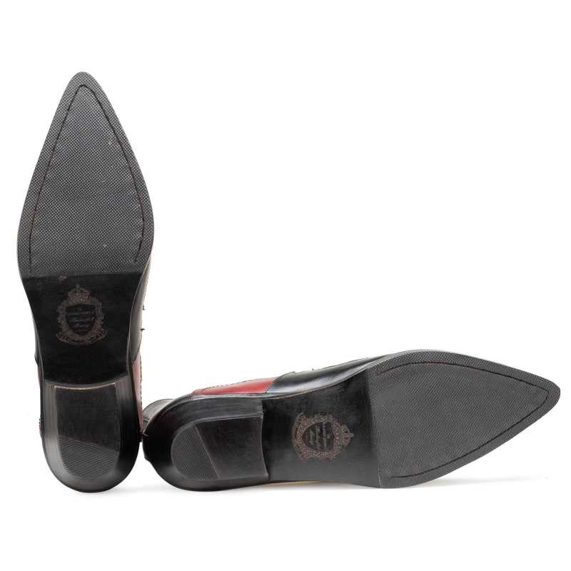 Chavez Chelsea Cowboy Boots in Black Red - Escaro Royale