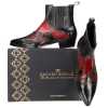 Chavez Chelsea Cowboy Boots in Black Red - Escaro Royale