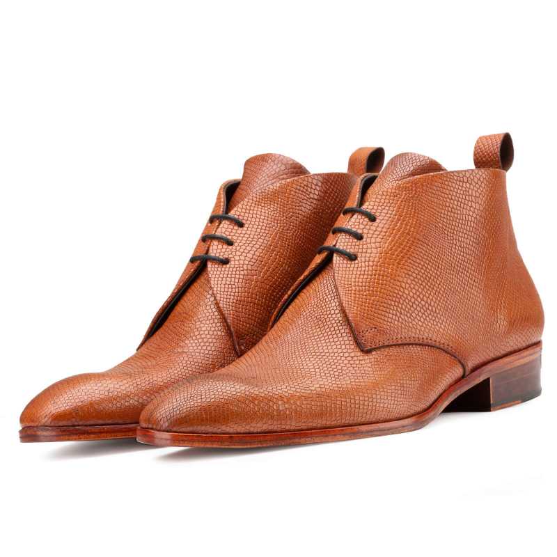 Optimus Chukka Boots in Patina Scales Tan - Escaro Royale