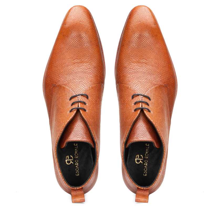 Optimus Chukka Boots in Patina Scales Tan - Escaro Royale